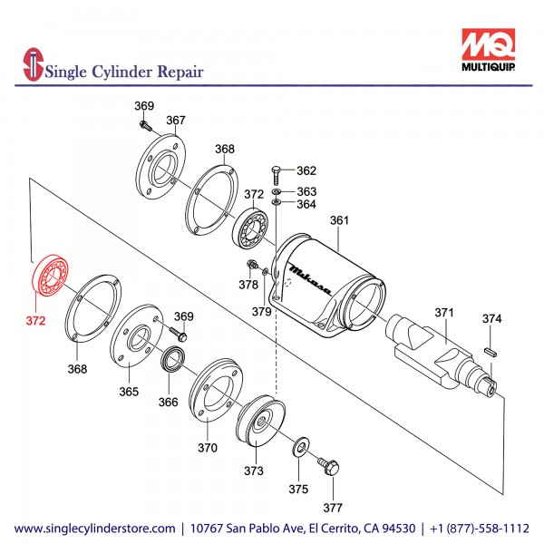 Multiquip 040306307 Bearing 6307C3/C4