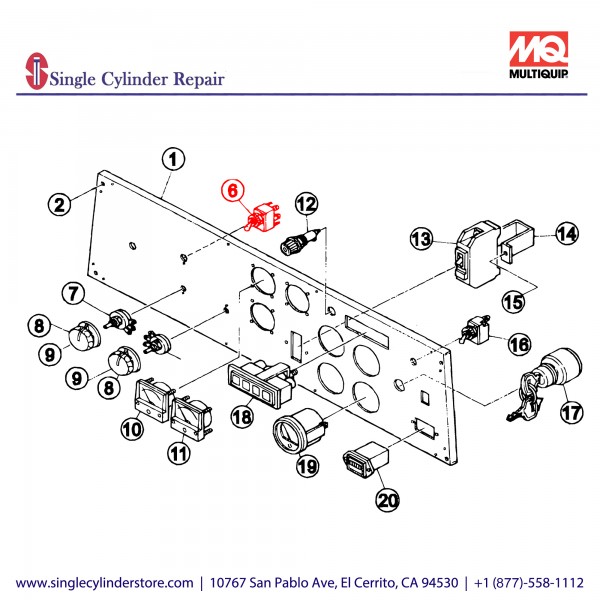 Multiquip 0601830704 Welding Sub Selector DAW-500S