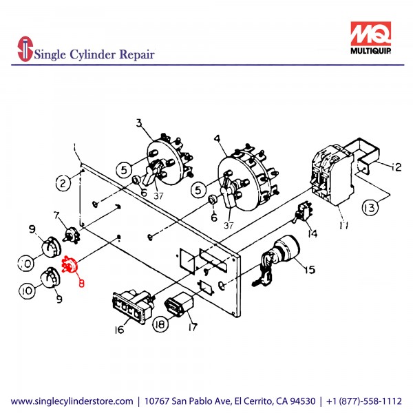 Multiquip 0601840026 Rheostat Voltage Control SDW225SS