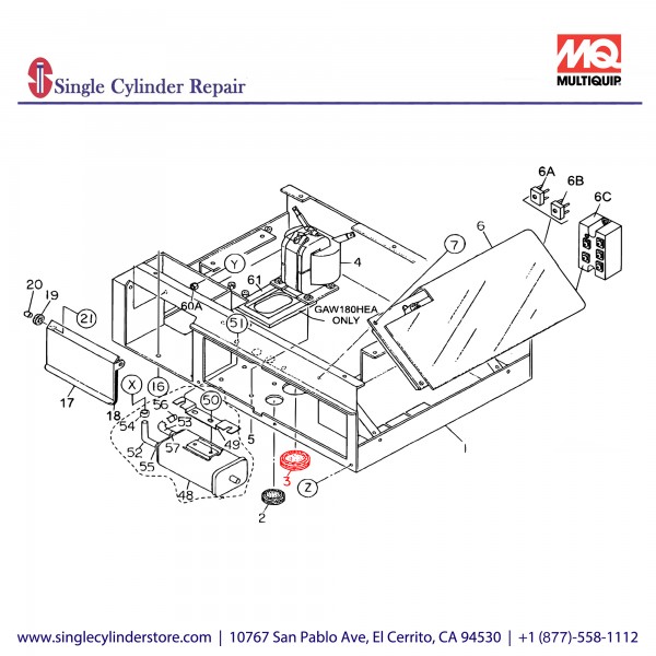 Multiquip 0601851769 Grommet GAW-180HE