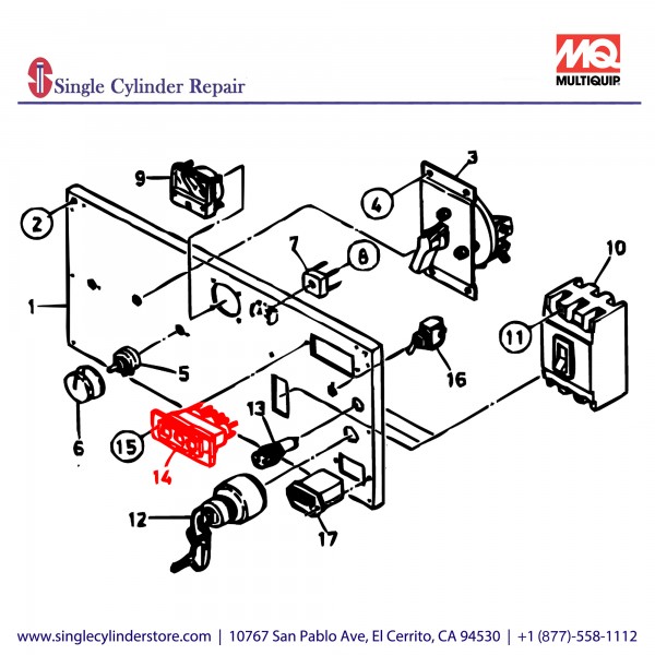 Multiquip 0602115050 Indicator Assy PCX-50SSPL-D123A
