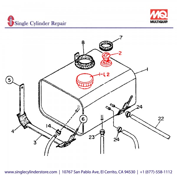 Multiquip 0602125033 Gauge Fuel, SDW225SS