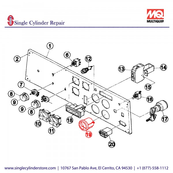 Multiquip 0602125055 Gauge Fuel DAW-500S