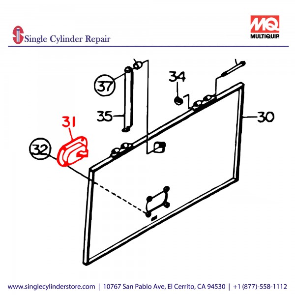 Multiquip 0605010215 Door Handle SDW225SS