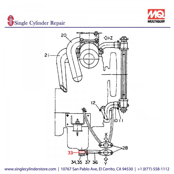 Multiquip 0805010004 Joint Oil Drain 8.8,10,180