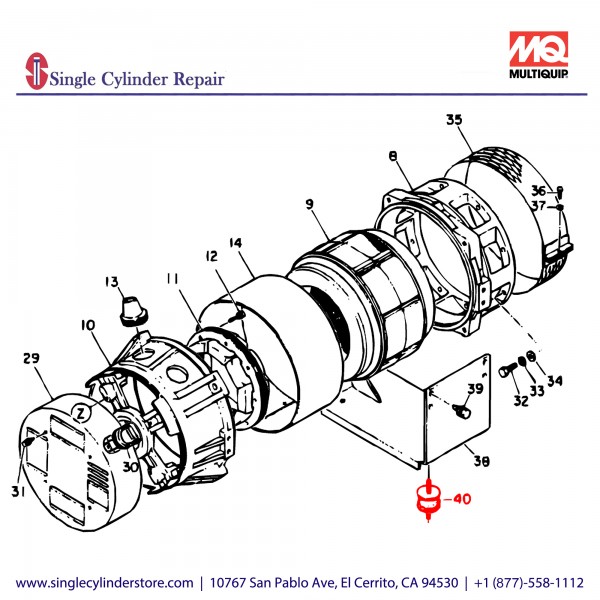 Multiquip 0805083904 Rubber Suspension PCX-50SSBLW-300,40