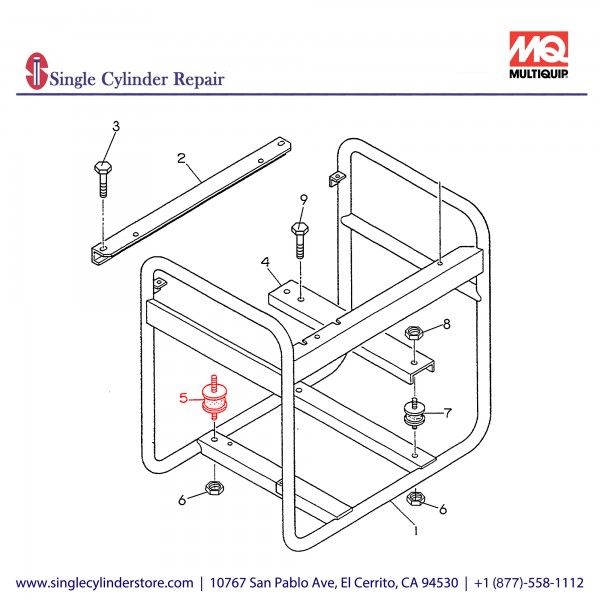 Multiquip 0805084704 Suspension Rubber GA-2.3R