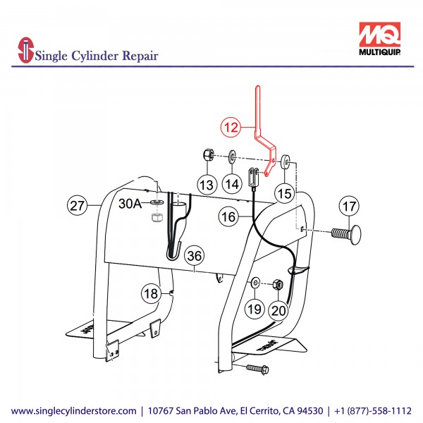 Multiquip 101-99914 Skip (tub) release lever