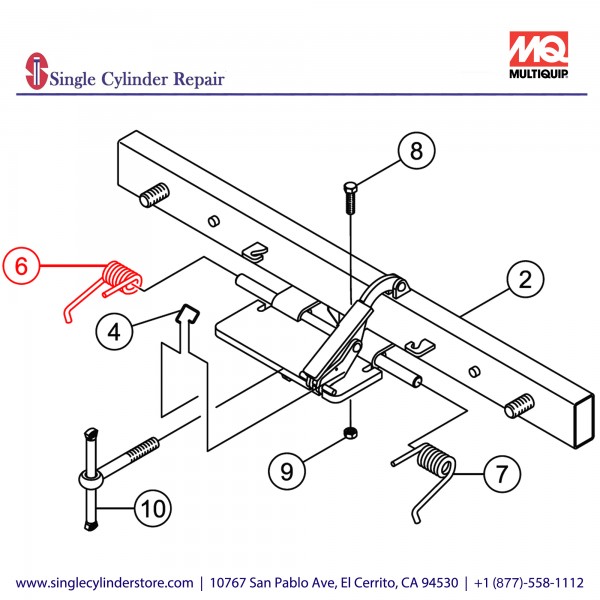 Multiquip 1043001230 SPRING (LAMP STAND) LEFT