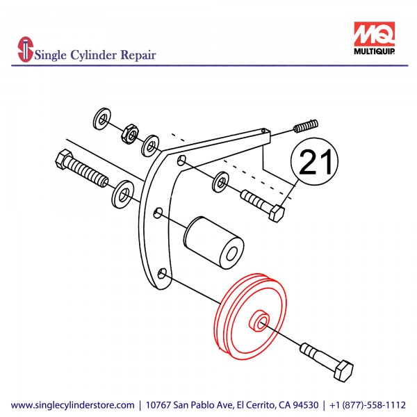 Multiquip 10935 ULLEY, IDLER 3"OD X 3/8 ID A-BELT EFSON