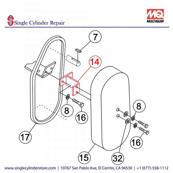 Multiquip 10831 BELT GUARD MOUNT