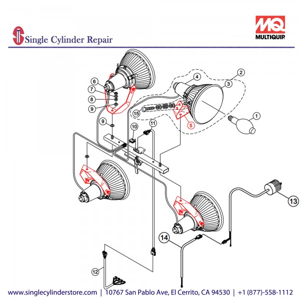 Multiquip 1311200162 ARM (LIGHTING UNIT)