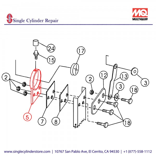 Multiquip 13345 BEARING BRACKET W/A, WM120M	