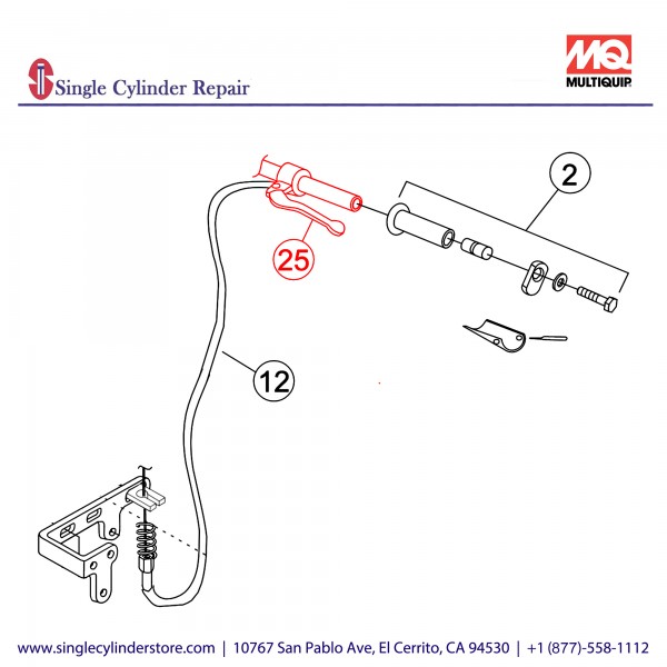 Multiquip 1512 Lever, Hand Clutch Control, CA4HM