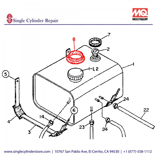 Multiquip 1615511204 Seal Rubber 8.8,10SSPCX-50SS Tx