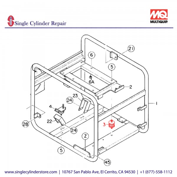 Multiquip 1665115504 Suspension Rubber DA-3506SS