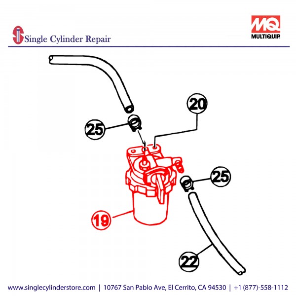 Multiquip 1707643012 Fuel Filter Assy DCA-10SPX3 D1403/V2203