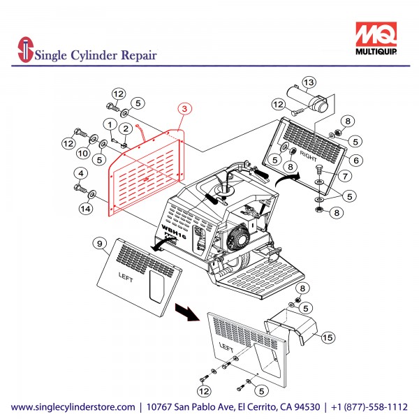 Multiquip 18008 Door Access WPB-16