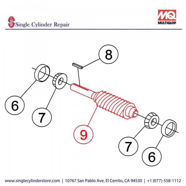 Multiquip 1828 GEAR, WORM AND SHAFT ASSY