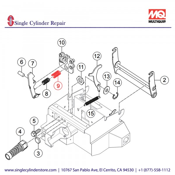 Multiquip 2-1012 Skip (tub) catch spring inner