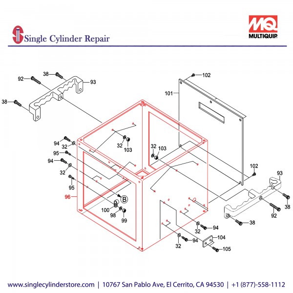 Multiquip 3000140 Housing, Frame MB25A