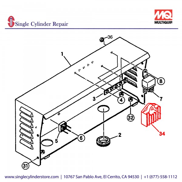 Multiquip 31620881A02 Regulator Rectifier 14.5V GA97HZ/GX610