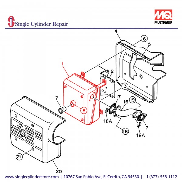 Multiquip 31H1100201 Muffler Cp EH36