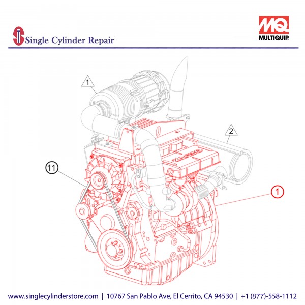 Multiquip 35396 Engnie, Deutz 60HP, BF3L2011,TRBO DSL