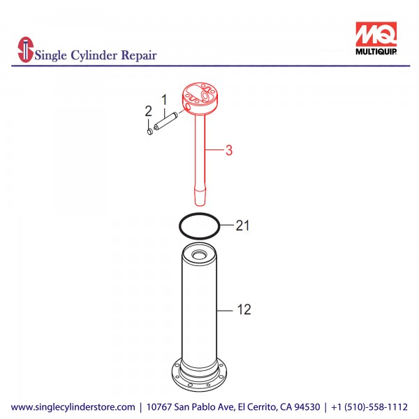 Multiquip 366346000 Piston Rod MTX70