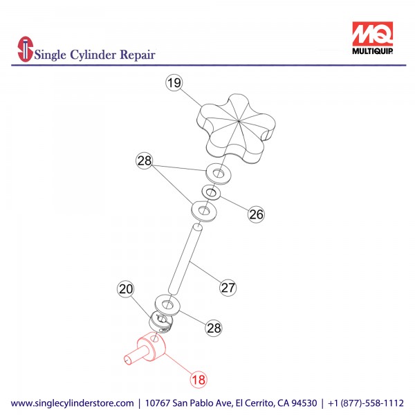 Multiquip 37246 Nut, Swivel, Depth Stop