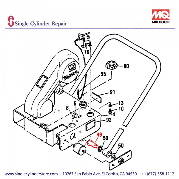 Multiquip 402402430 Bolt Handle Setting, 110L (JP) Mikasa