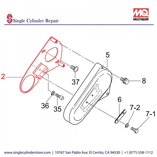 Multiquip 417122360 Belt cover(in), MVC40H