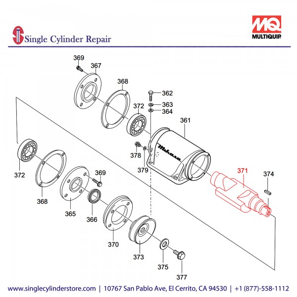 Multiquip 418343400 Ecc Rotor Shaft