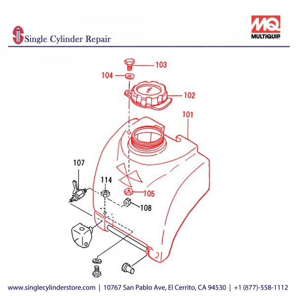 Multiquip 418910020 Water Tank, Orange