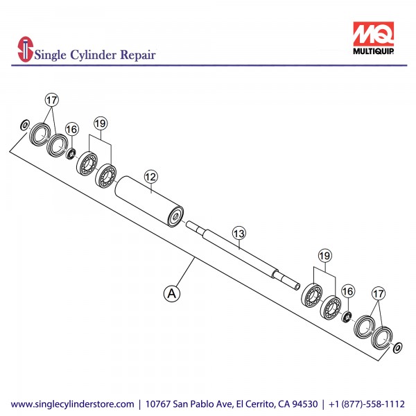 Multiquip 418910090 ROLLER AY/MVB-85, MVB85H