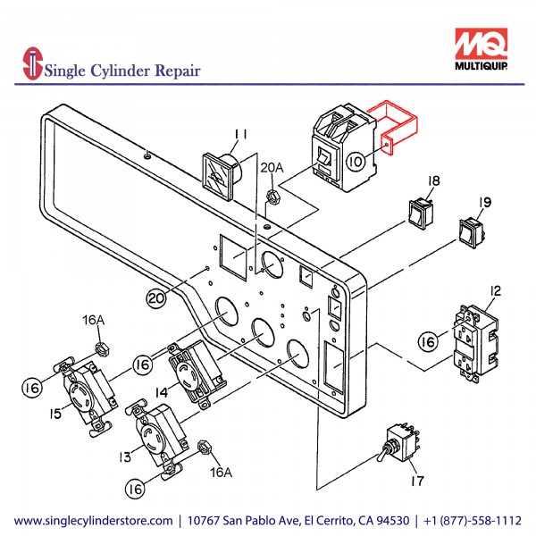 Multiquip 4341817004 Band Circuit Breaker GRF,BLW-400SSW