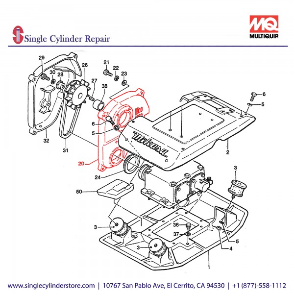 Multiquip 455113800 Belt Cover In MVH-200DA