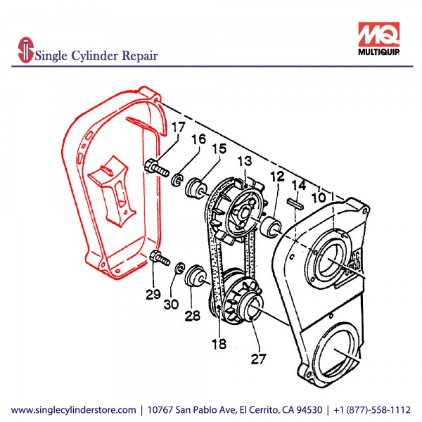 Multiquip 456113790 Belt Cover Out MVH-304D