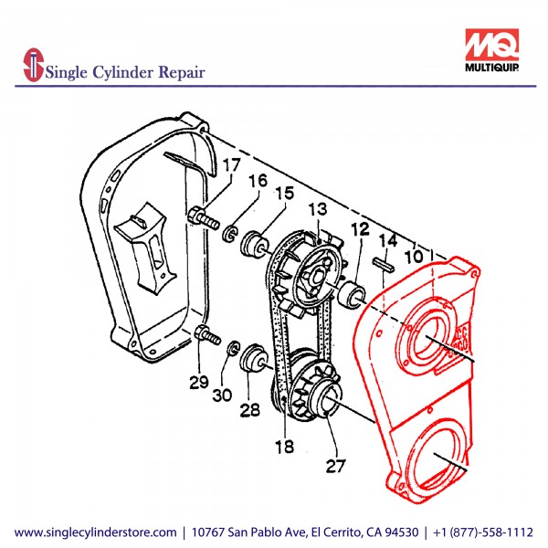 Multiquip 456113832 Cover Belt MVH-304