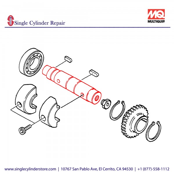 Multiquip 457212410 Shaft Rotary MVH-304D,502DS,302DA/G/D