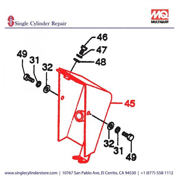 Multiquip 457214910 Lever Bracket MVH-502B