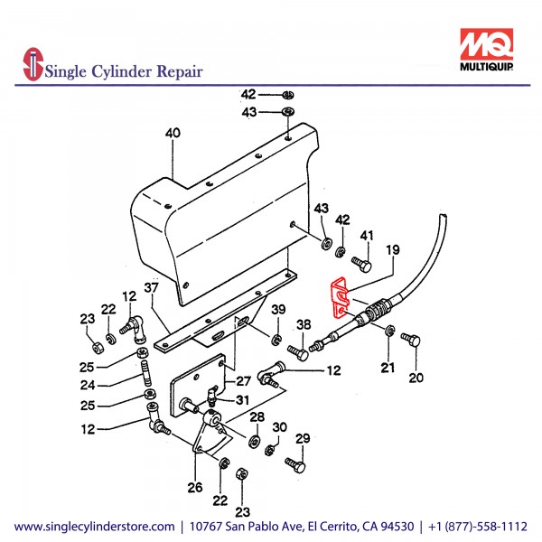 Multiquip 457333730 Cable Support (E/G) MVH-502DS