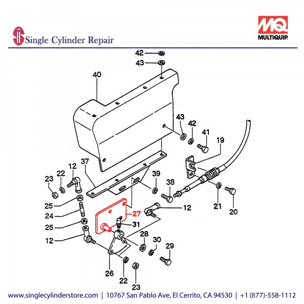 Multiquip 457333750 Bracket Link MVH-502DS