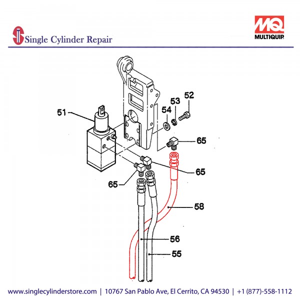 Multiquip 457446210 Hose Oil MVH-304D,502DS