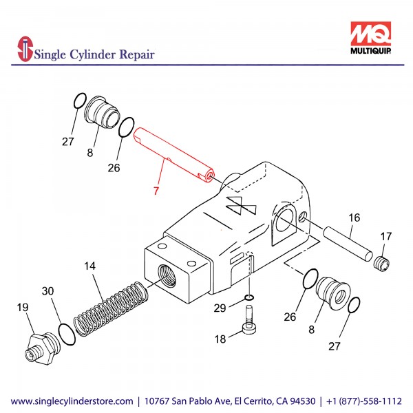 Multiquip 458010110 Control Shaft MVH-120