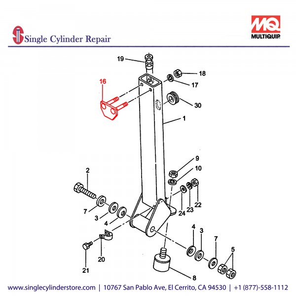 Multiquip 458337480 Holder Pump MVH120