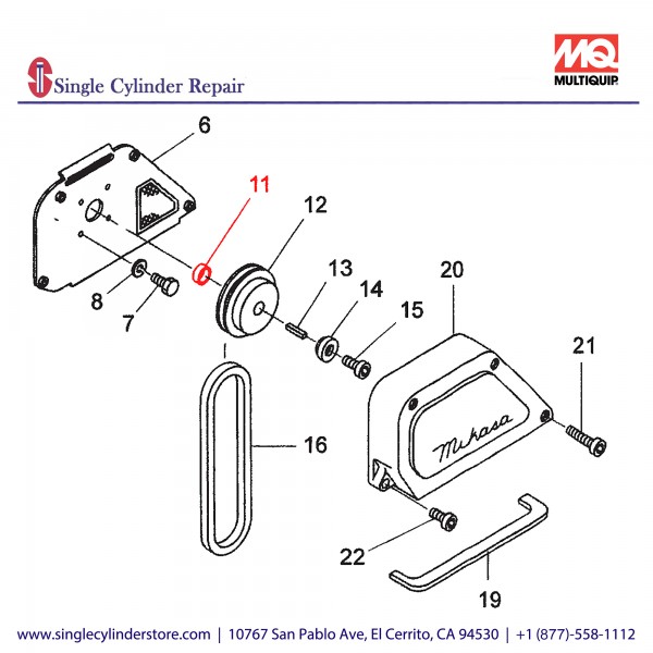 Multiquip 458451370 Spacer 202512 MVH120