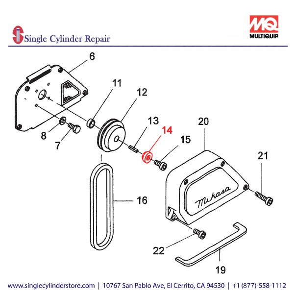 Multiquip 458451380 Washer Clutch MVH120