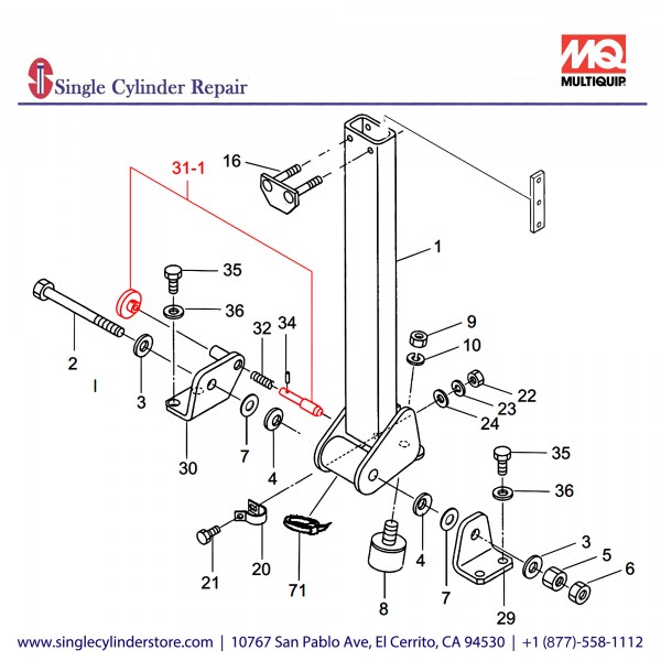 Multiquip 458910030 Stopper / Grip Set MVHR60H