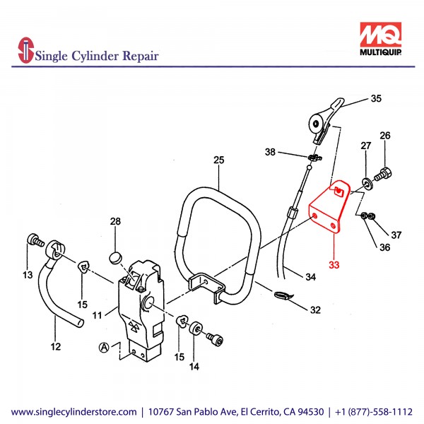 Multiquip 459338470 Throttle Holder MVH-120GH